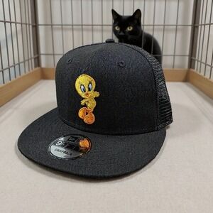 New Era 9FIFTY‎ Looney Tunes Tweety Bird Black Snapback Hat Cap OSFA